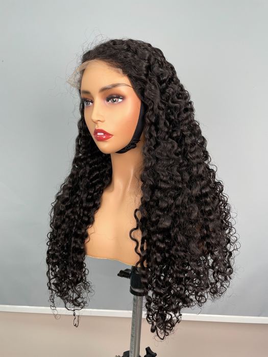 Burmese curly lace wig with a natural hairline